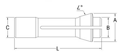 Technical Drawing of Strohm Sliding Head Collet
